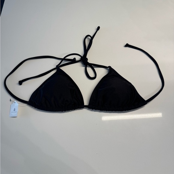 Black triangle bikini top padded adjustable size small NWT New - Picture 3 of 8